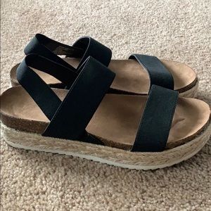 Madden Keendal Platform Espadrille Sandals - Black